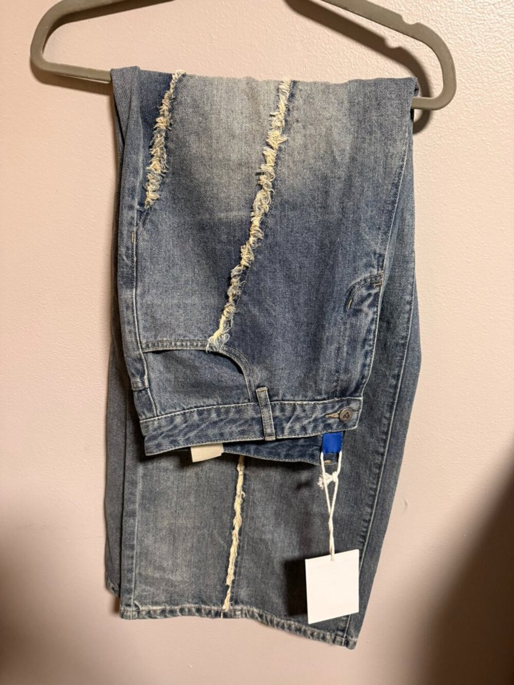 NWT Aelfric Eden Distressed Panel Jeans Size 36 Streetwear Wide Leg Denim